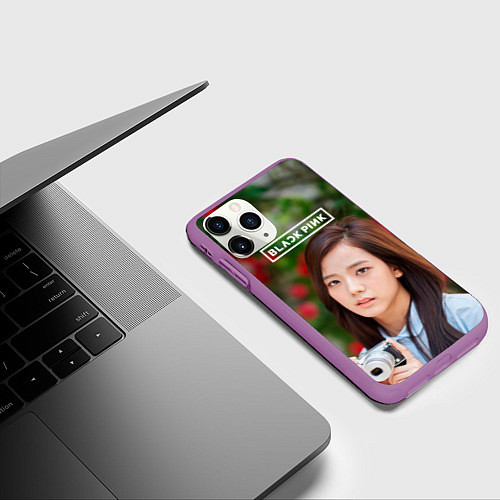 Чехол iPhone 11 Pro матовый Blackpink Jisoo / 3D-Фиолетовый – фото 3