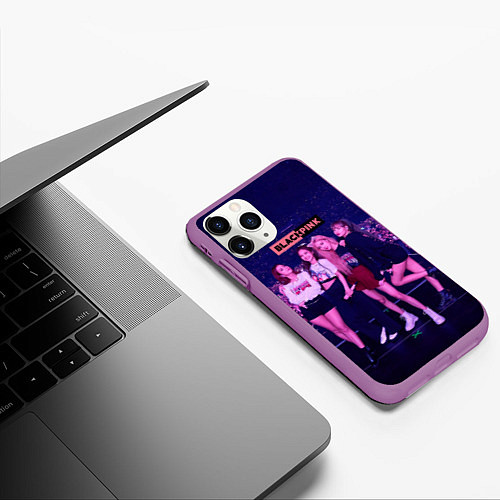 Чехол iPhone 11 Pro матовый Blackpink concert / 3D-Фиолетовый – фото 3