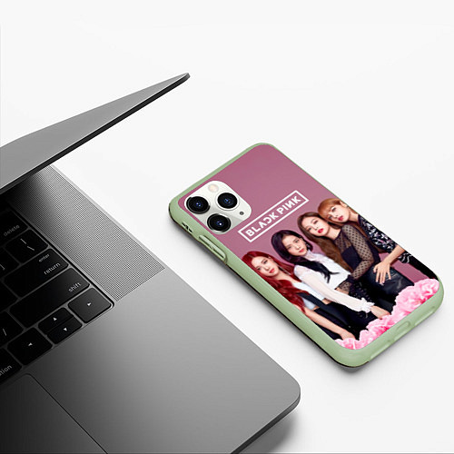 Чехол iPhone 11 Pro матовый Blackpink girls / 3D-Салатовый – фото 3