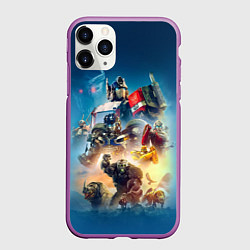 Чехол iPhone 11 Pro матовый Трансформеры 7: Все персонажи, цвет: 3D-фиолетовый