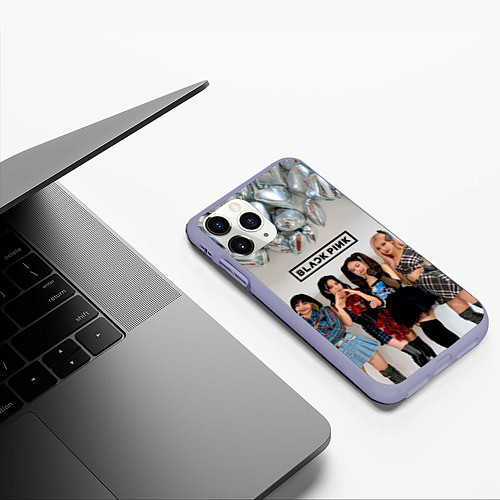 Чехол iPhone 11 Pro матовый Blackpink girls / 3D-Светло-сиреневый – фото 3