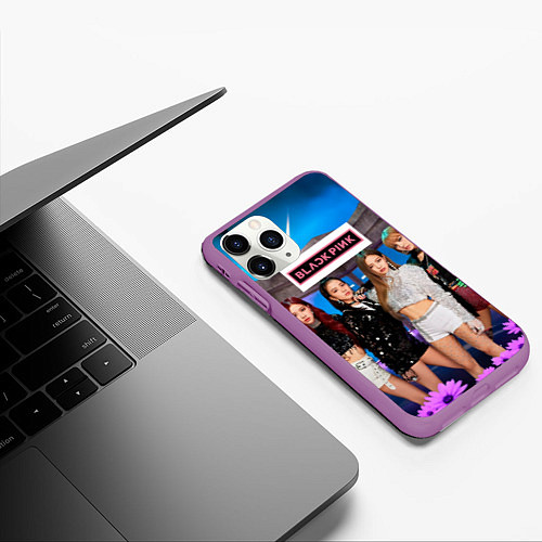 Чехол iPhone 11 Pro матовый Kpop Blackpink / 3D-Фиолетовый – фото 3