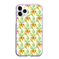 Чехол iPhone 11 Pro матовый Flowers world, цвет: 3D-светло-сиреневый