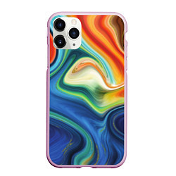 Чехол iPhone 11 Pro матовый Beautiful waves, цвет: 3D-розовый