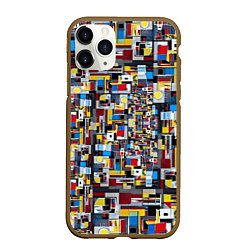 Чехол iPhone 11 Pro матовый Живопись в стиле Мондриан, цвет: 3D-коричневый