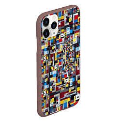 Чехол iPhone 11 Pro матовый Живопись в стиле Мондриан, цвет: 3D-коричневый — фото 2