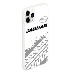 Чехол iPhone 11 Pro матовый Jaguar speed на светлом фоне со следами шин: симво, цвет: 3D-белый — фото 2
