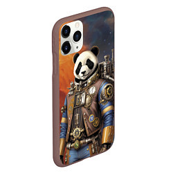 Чехол iPhone 11 Pro матовый Панда-космонавт - стимпанк, цвет: 3D-коричневый — фото 2