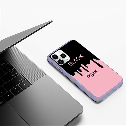 Чехол iPhone 11 Pro матовый Blackpink - краски / 3D-Светло-сиреневый – фото 3