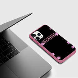 Чехол iPhone 11 Pro матовый Blackpink - flowers, цвет: 3D-малиновый — фото 2