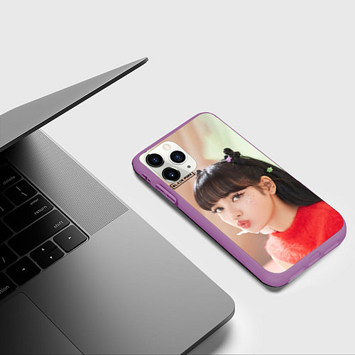 Чехол iPhone 11 Pro матовый Blackpink Lisa / 3D-Фиолетовый – фото 3