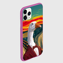 Чехол iPhone 11 Pro матовый Утка пародия на картину Крик, цвет: 3D-фиолетовый — фото 2