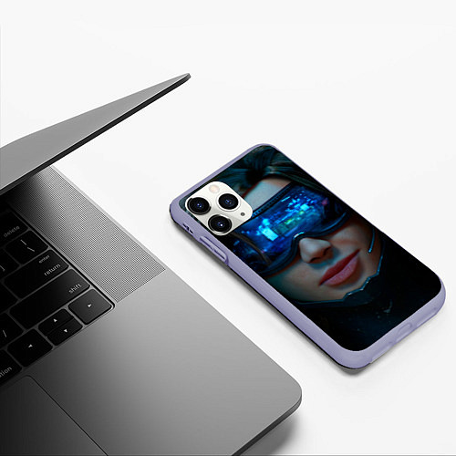 Чехол iPhone 11 Pro матовый Cybergirl / 3D-Светло-сиреневый – фото 3