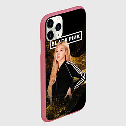 Чехол iPhone 11 Pro матовый Rose gold black, цвет: 3D-малиновый — фото 2