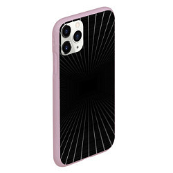 Чехол iPhone 11 Pro матовый Сетка пространства чёрный фон, цвет: 3D-розовый — фото 2