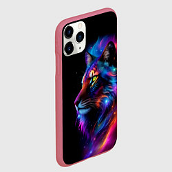 Чехол iPhone 11 Pro матовый Лев в космосе и звезды, цвет: 3D-малиновый — фото 2