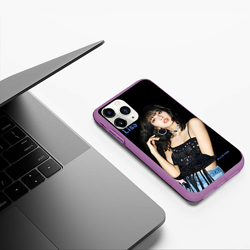 Чехол iPhone 11 Pro матовый Blackpink Lisa in jeans / 3D-Фиолетовый – фото 3