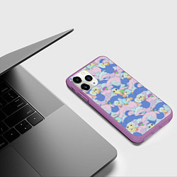 Чехол iPhone 11 Pro матовый Грифончики, цвет: 3D-фиолетовый — фото 2