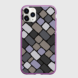 Чехол iPhone 11 Pro матовый Плиточка, цвет: 3D-фиолетовый