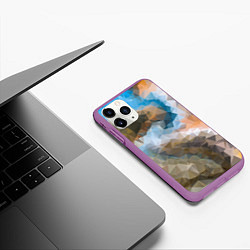 Чехол iPhone 11 Pro матовый Spirit pattern, цвет: 3D-фиолетовый — фото 2