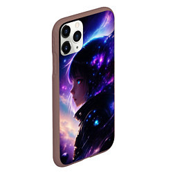 Чехол iPhone 11 Pro матовый Покорение космоса - девушка, цвет: 3D-коричневый — фото 2