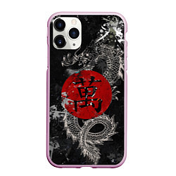 Чехол iPhone 11 Pro матовый Dragon - black grunge