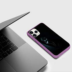 Чехол iPhone 11 Pro матовый Крик - маска, цвет: 3D-фиолетовый — фото 2