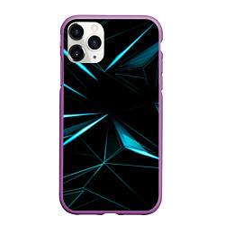 Чехол iPhone 11 Pro матовый Light blue hexagon, цвет: 3D-фиолетовый