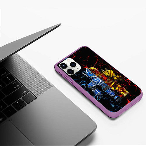 Чехол iPhone 11 Pro матовый Рыцарь Roblox / 3D-Фиолетовый – фото 3