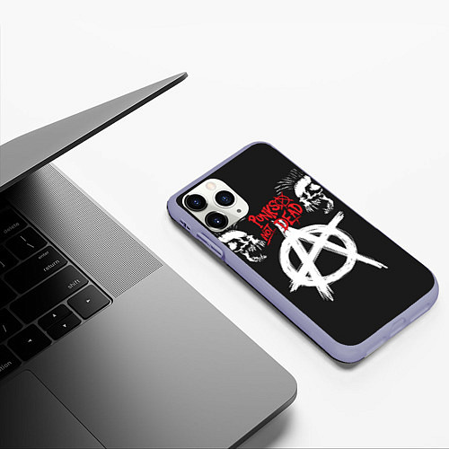 Чехол iPhone 11 Pro матовый Punks not dead - анархия / 3D-Светло-сиреневый – фото 3