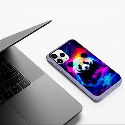 Чехол iPhone 11 Pro матовый Панда и краски, цвет: 3D-светло-сиреневый — фото 2