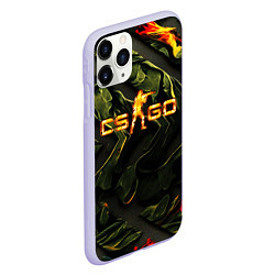 Чехол iPhone 11 Pro матовый CS GO green texture, цвет: 3D-светло-сиреневый — фото 2