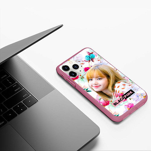 Чехол iPhone 11 Pro матовый Blackpink Lisa / 3D-Малиновый – фото 3