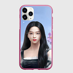 Чехол iPhone 11 Pro матовый Джису Блэкпинк, цвет: 3D-малиновый