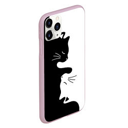 Чехол iPhone 11 Pro матовый Котики Инь-Янь, цвет: 3D-розовый — фото 2