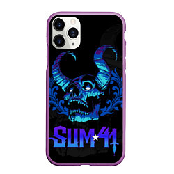 Чехол iPhone 11 Pro матовый Sum41 horns skull, цвет: 3D-фиолетовый