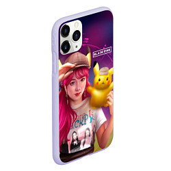 Чехол iPhone 11 Pro матовый Jisoo and Pikachu, цвет: 3D-светло-сиреневый — фото 2