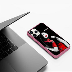 Чехол iPhone 11 Pro матовый Blackpink Jennie Red dress, цвет: 3D-малиновый — фото 2