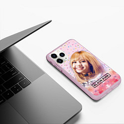 Чехол iPhone 11 Pro матовый Lisa kpop, цвет: 3D-розовый — фото 2