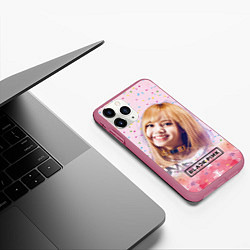 Чехол iPhone 11 Pro матовый Lisa kpop, цвет: 3D-малиновый — фото 2