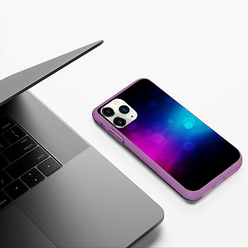 Чехол iPhone 11 Pro матовый Столкновение бликов / 3D-Фиолетовый – фото 3