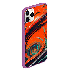 Чехол iPhone 11 Pro матовый Кибер завихрение, цвет: 3D-фиолетовый — фото 2