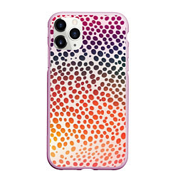 Чехол iPhone 11 Pro матовый Радужные градиентные круги, цвет: 3D-розовый