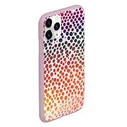 Чехол iPhone 11 Pro матовый Радужные градиентные круги, цвет: 3D-розовый — фото 2