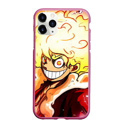 Чехол iPhone 11 Pro матовый Луффи 5 гир бог Ника - One Piece, цвет: 3D-малиновый