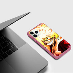 Чехол iPhone 11 Pro матовый Луффи 5 гир бог Ника - One Piece, цвет: 3D-малиновый — фото 2