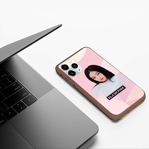 Чехол iPhone 11 Pro матовый Jennie Kim Blackpink / 3D-Коричневый – фото 3