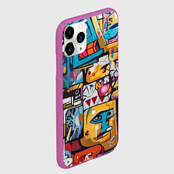 Чехол iPhone 11 Pro матовый Стрит арт, цвет: 3D-фиолетовый — фото 2