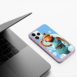 Чехол iPhone 11 Pro матовый Карасьь из Фортнайт, цвет: 3D-розовый — фото 2