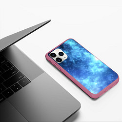 Чехол iPhone 11 Pro матовый Яркие звёзды в космосе, цвет: 3D-малиновый — фото 2